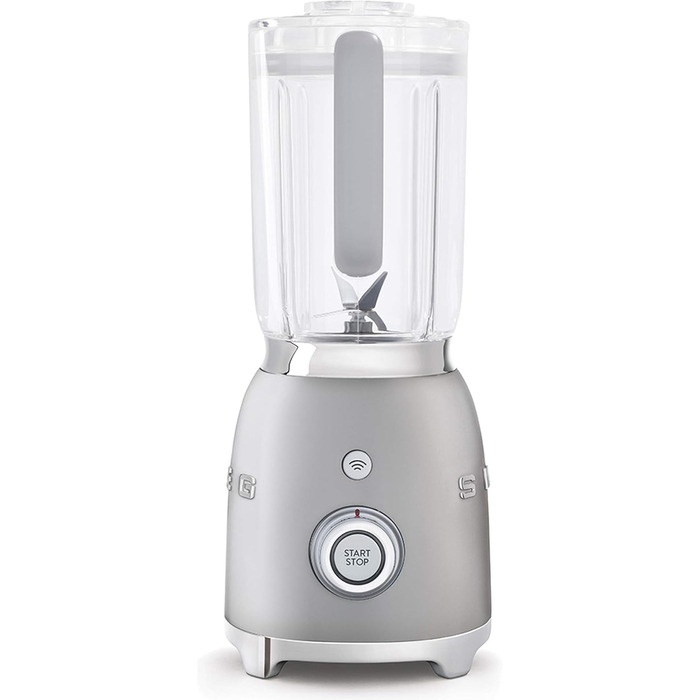 SMEG, BLF01SVEU 1.5 l Standmixer, 4 speed settings, 3 automatic programs, Detachable double blade, Transparent lid opening with dosing cap, Non-slip base, 800W, Silver