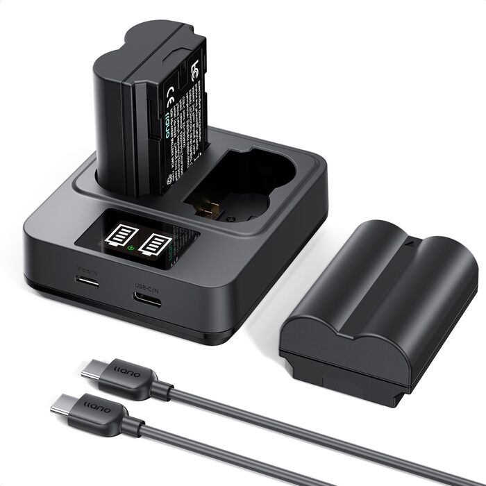 Набір акумуляторів llano NP-W235 (2 шт.) та швидкий зарядний пристрій 20Вт USB-C для камер Fujifilm X-T5, X-T4, X-H2, X-H2S, X-S20, GFX100S, GFX50S II