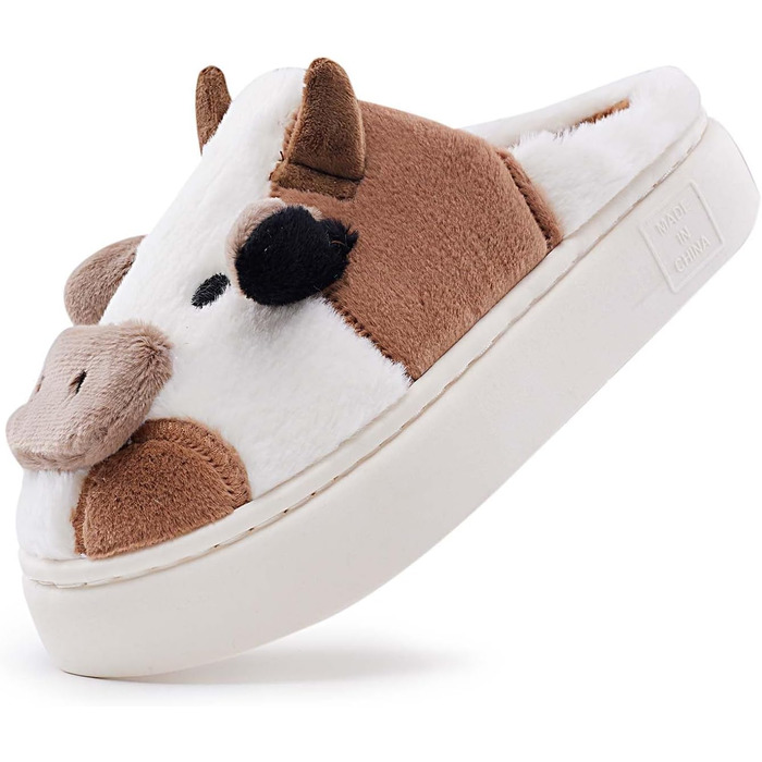 Тапочки домашні жіночі/чоловічі з товстою підошвою, плюш, м'які, антиковзні, зимові, теплі, пухнасті, з комфортною піною Memory Foam, коричневі