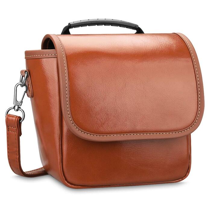 Чохол Fintie для камери миттєвого друку Polaroid Now/Now+ Gen 2 I-Type, Polaroid Originals OneStep+/Onestep 2, з тканини, з регульованим ремінцем та внутрішньою кишенею (Коричневий)