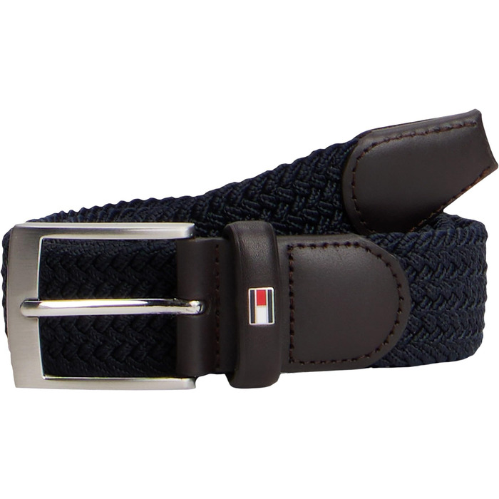 Чоловічий шкіряний ремінь Tommy Hilfiger New Adan Belt 3.5, 115 см, блакитний (Sky Captain)