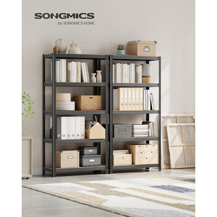 SONGMICS 2-Tier Industrial Bookshelf & Storage Rack - 40 x 90 x 180 cm
