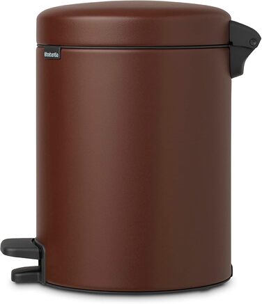 Відро для сміття Brabantia NewIcon 30L з м'яким закриттям, педальним механізмом та знімним внутрішнім відром (29 x 38 x 68 см, коричневе)