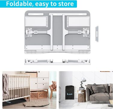 Столик для ноутбука KLEAR на ліжко, регульований, складний, XL, сірий (з сумкою 23.6'x15.7')