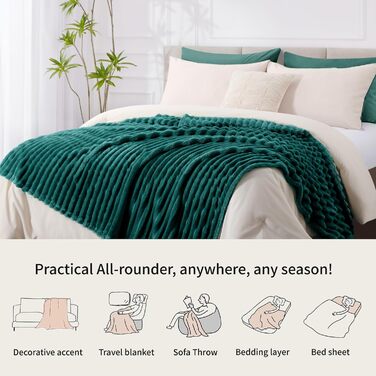 Плед RUIKASI фланелевий, 150x200 см, зелений. М'який, теплий плед для дивана, софи, декору інтер'єру, кімнати. Плед для дому, теплий плед, ковдра.