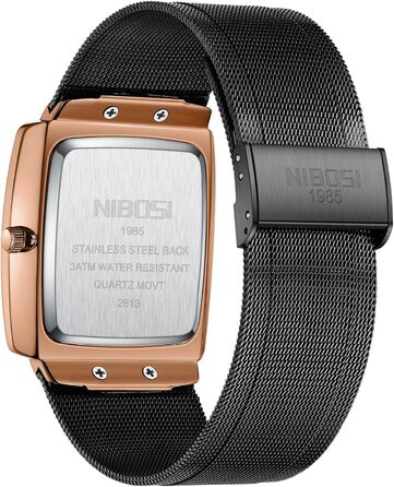 Годинник чоловічий NIBOSI 2613-чорне золото: стильні кварцові годинники з датою та міцним сталевим браслетом