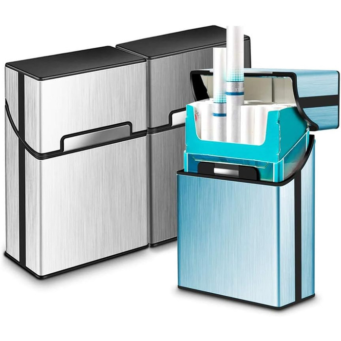 Алюмінієве етоу для сигарет (3 шт.) - срібляне, сіре, синє