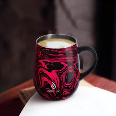 Кружка Ideus 470 мл з нержавіючої сталі, подвійні стінки, ізольована, з кришкою, зелений (Rotes Zebra)