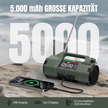Радіо Raddy SH-906: Аварійне радіо з сонячною панеллю, ручним зарядом, AM/FM/SW/VHF, ліхтарик, SOS, компас, зарядка для телефону. Ідеально для виживання на природі