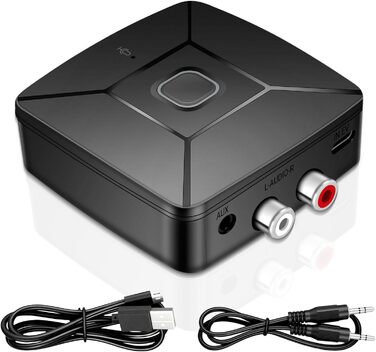 Bluetooth аудіоприймач 6.0 з LDAC Hi-Res декодуванням, сертифікований Hi-Res Audio, з 3.5mm та RCA виходами, сумісний з колонками, підсилювачами, автомагнітолами