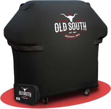Водонепроникний чохол для гриля Old South, універсальний, для газових грилів Weber, Napoleon, Brinkmann, Char Broil, 135×70×115 см, чорний