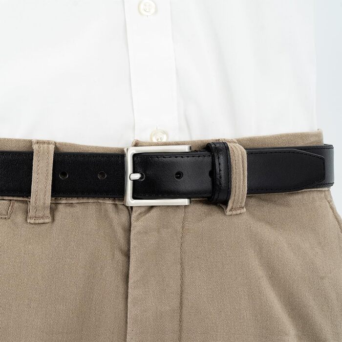 Чоловічий шкіряний ремінь Lindenmann, 30 мм, чорний, довжина 110 см