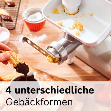 Bosch Kitchen Machine Series 4 MUM5X720, integrated scale & BakingSensation MUZ5BS1, meat grinder, plastic bowl Dark Red / Silver 2 accessories bundle with BakingSensation