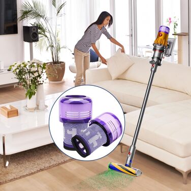 Набір фільтрів для пилососа Dyson V15 SV14 DV17 SV22 та V12 (4 шт.) — смінні HEPA-фільтри для акумуляторного пилососа