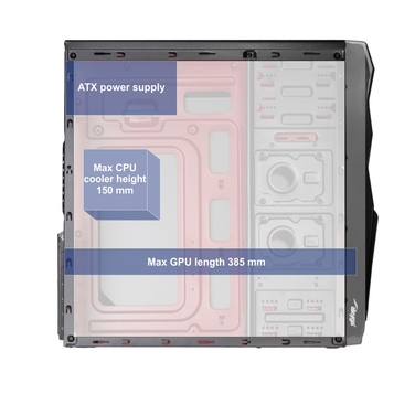 Корпус Akyga AK939BL Micro Tower, чорний