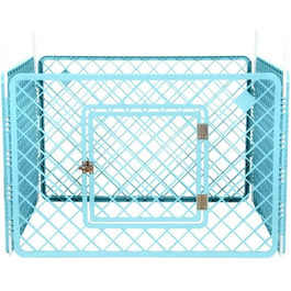 Клітка для цуценят Iris Ohyama з 4 панелями та замикаючоюся дверима, H60см, Блакитна. Підходить для собак та котів, для використання в приміщенні та на вулиці.