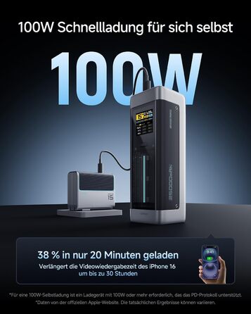Power Bank CUKTECH 20: 25000mAh, 140W, PD3.1, 3 порти, цифровий дисплей, для ноутбуків, MacBook, Xiaomi, Galaxy, iPhone