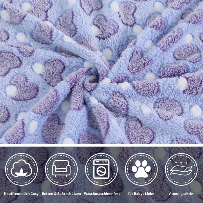 М'яка ковдра для собак та котів Demigeat, 3 шт. – тепла, миюча, для літа та весни, середнього розміру, принт 