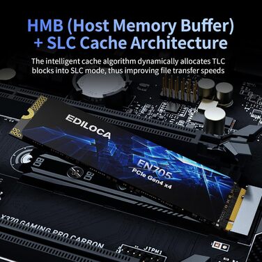 SSD накопичувач NVMe M.2 PCIe Gen4 2TB з радіатором для PS5, ноутбука та ПК, 7400 MB/s, 3D NAND TLC