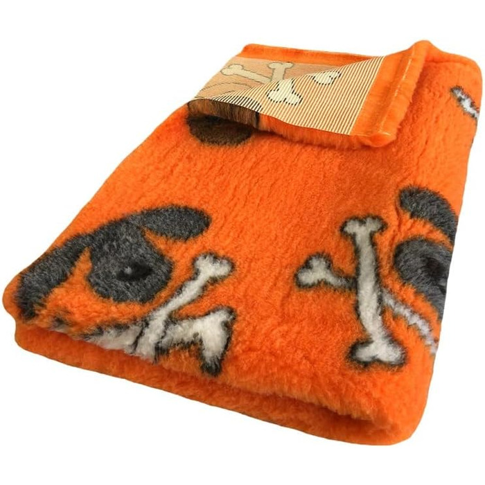 Килимок для собак Elropet Premium 30mm, неслизький, S/M/L, для маленьких та великих собак, Vet Bed, найвища якість (S 80x50 см, кістка помаранчевого кольору)