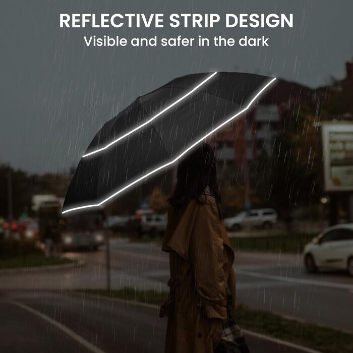 Чорний парасолька G4Free 54/62 дюймів: великий, вітростійкий, автоматичний, для гольфу та подорожей