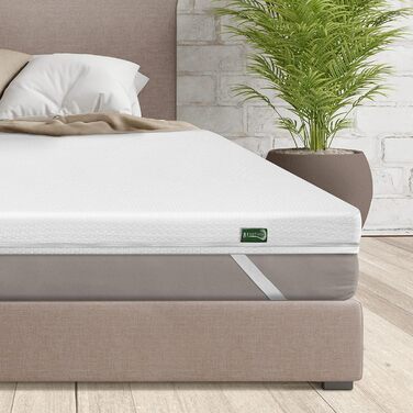 Beautissu 7 Zone Mattress Topper 90x200 cm – Topper 90x200 cm for Box Spring Bed, Mattresses, 30 cm Height – Non-Slip, Breathable Mattress Protector, 7 cm Visco Foam Mattress Pad – BeauNuit MT Lux