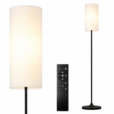 Підлогова LED-лампа чорна, торшер для читання в вітальню, 160 см + пульт керування