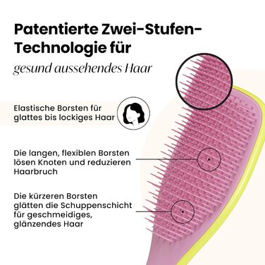 Тізер Тангл Ultimate Detangler – Щітка для волосся для мокрого та сухого волосся. Розплутує всі типи волосся, зменшує пошкодження та видаляє ковтуни. Чорний (Hyper Yellow & Rosebud)