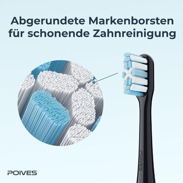 Електрична зубна щітка POIVES P1 Pro з датчиком тиску, 72 000 рухів, гарантія до 4 років, 111 днів без ризику, довга робота від акумулятора, колір Midnight Blue