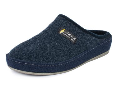 Чоловічі фетрові домашні тапочки Schawos 6030 з устілкою, жорсткою підошвою, неслизькі, 42 EU, темно-синій