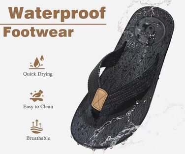 Шльопанці чоловічі KuaiLu Comfy для широкої ноги, чорні (48 EU) - пляжні, нековзні, з м'якою устілкою