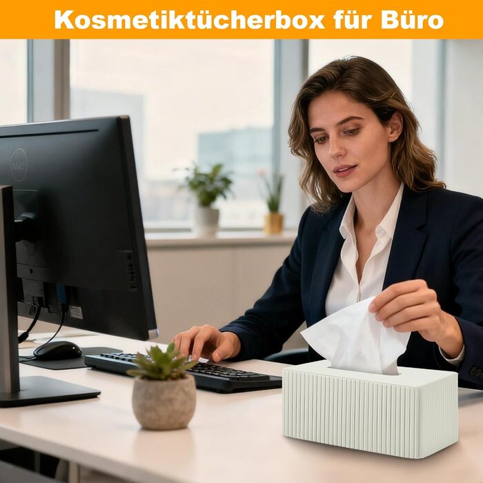 Коробка для серветок з екошкіри PU: сучасний прямокутний диспенсер для серветок з магнітною кришкою для дому та офісу, білий