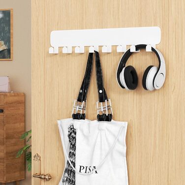 Ключниця Pickpiff з 8 гачками, органайзер для ключів на стіну, ключниця для дому, декор (Білий, Комплект)