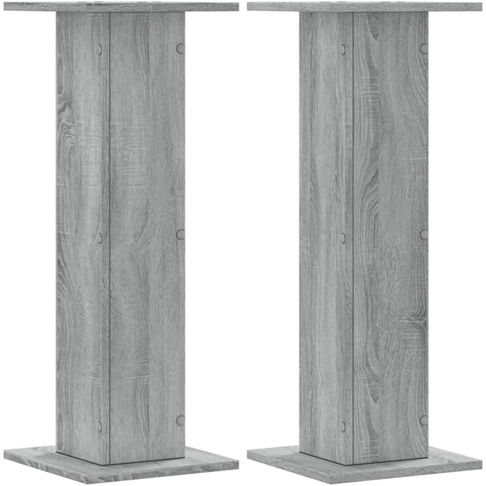 Підставки для колонок vidaXL, 2 шт., високі, для Hi-Fi, домашнього кіно, саундбар, покращене звучання, ДСП (сірий, 30 x 30 x 80 см)