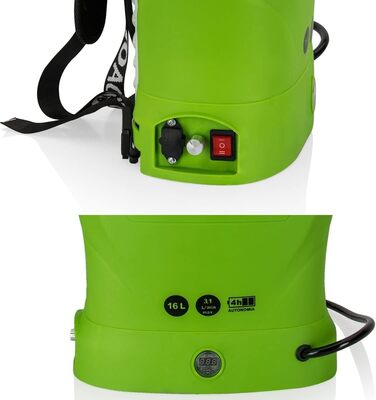 Vito Battery-Powered Sprayer, 12 V, 16 l, up to 6 bar, max. battery life 4 h, charger included, for plants, gardens, and roofs.