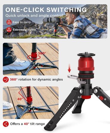 Штатив монопод IFOOTAGE Cobra 3 C180F-P з вуглецевого волокна, 181 см, максимальне навантаження 8 кг