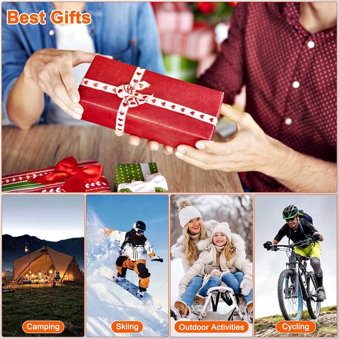 Електричний грієчка для рук, багаторазовий, 2 шт., 10000mAh, USB, магнітний дизайн, для зими, подарунок, чорний