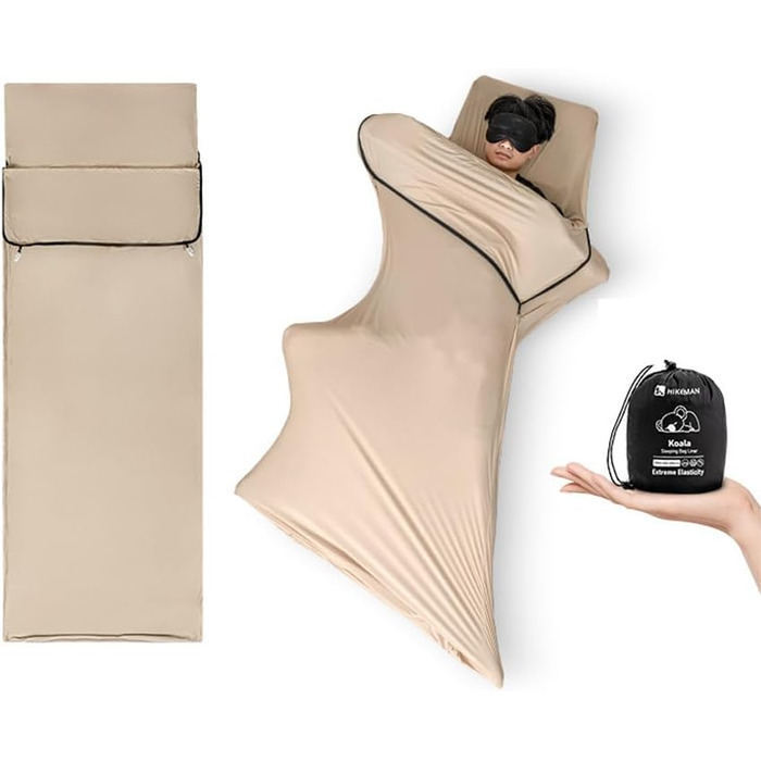 YIWEOG Sleeping Bag Liner, Lightweight, Highly Elastic, for Outdoor Camping, Travel, Hotels