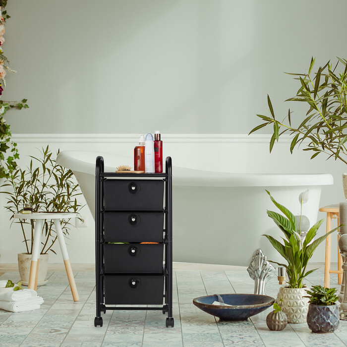 Relaxdays Rolling Cart with 4 Drawers
