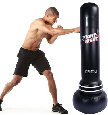 Boxsack with stand for children and adults, JanTeelGO children's boxing bag 180 cm with pocket design, 0.4 mm thick PVC Big Speed Ball – Instant rebound, Tumbler for Karate