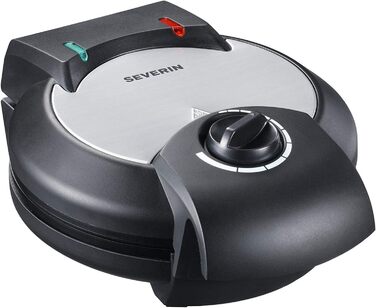 Severin Black Line Heart Waffle Maker - PFAS-Free Coating, Indicator Light, Cord Storage, 1000W