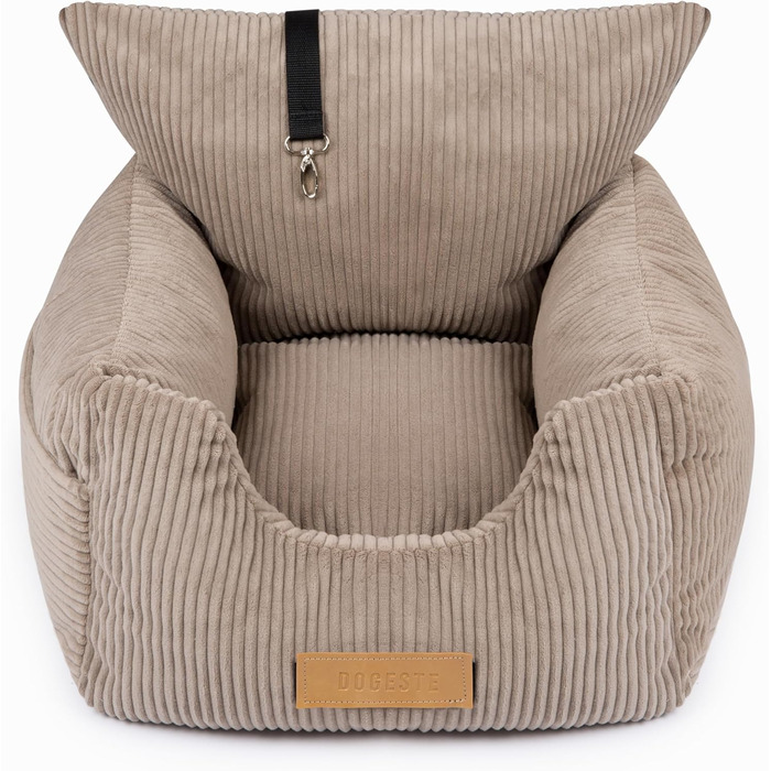 Автоматичний лежак для собак у машину з іменем, бежевий, 60x60x30 см