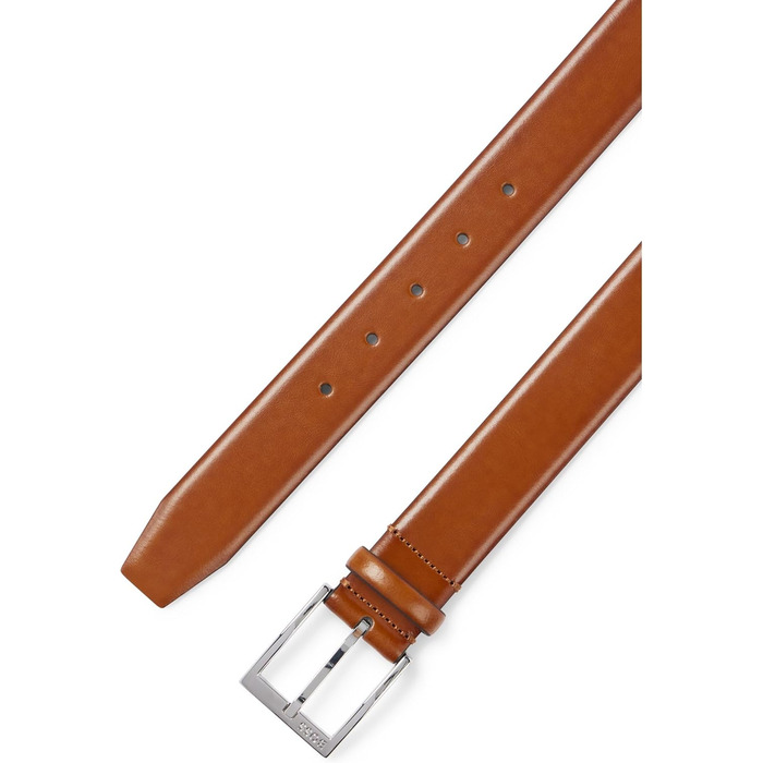 Чоловічий шкіряний ремінь BOSS Elloy-PC-An, італійського виробництва з логотипом, колір: Medium Brown