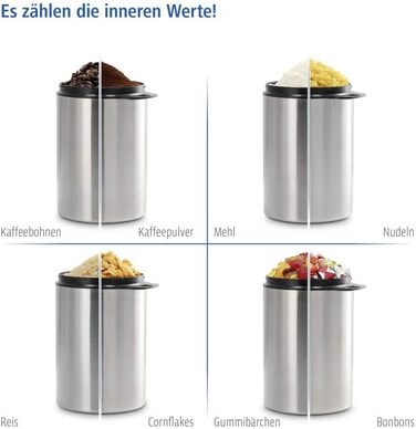 Контейнер для кави Xavax на 1 кг (з ложкою, з нержавіючої сталі, герметичний) срібний, One Size