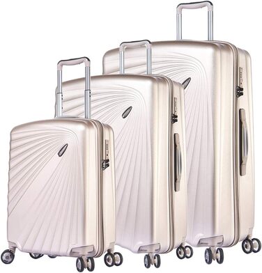 ABISTAB VERAGE Kinetic 4-Double-Wheel Trolley Large, Weighs -76cm, 106-127 Expandable, TSA Lock, ABS/PC Hard Shell Suitcase, Travel Suitcase, Burgundy (Metallic Champagne, SML)