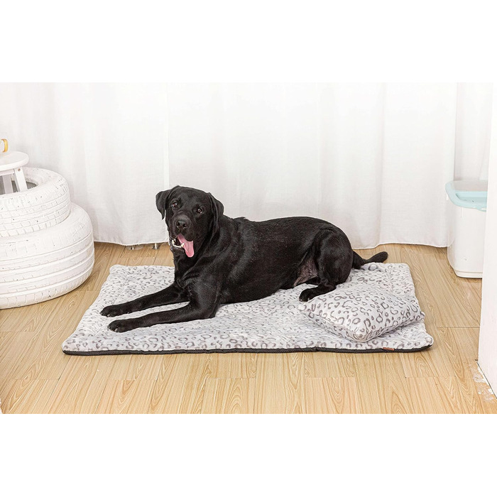М'яка ковдра для собак та котів Raikou з плюшевою подушкою, 100x70 см, леопардовий принт, неслизька, для домашніх тварин