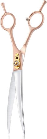 Професійна вигнута ножиця для грумінгу собак 7 дюймів Dream Reach - ножиці для догляду за шерстю собак та котів з японської сталі 440C