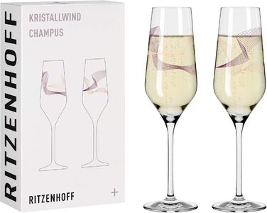 Кельхі для шампанського RITZENHOFF Kristallwind, 250 мл, набір 2 шт. з візерунком, Made in Germany