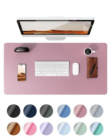 Килимок для миші та столу YSAGi Premium, шкіряний, 90x43 см, фіолетовий (Mauve) для офісу та дому