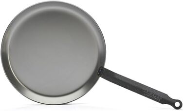 Млинцева пательня de Buyer Carbone Plus 24 см, важка, з вуглецевої сталі, срібляста